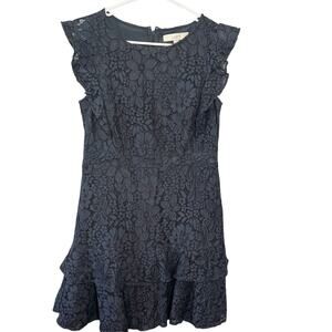 LOFT Blue Dress with Capped Sleeves Size 6P Petites